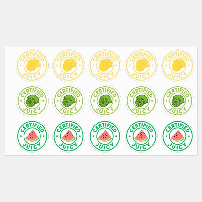 Certified Juicy Fruit Sticker Sheet  (Blatt)