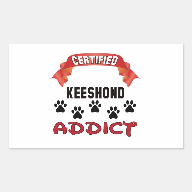 Certified Keeshond Addict Rechteckiger Aufkleber (Vorderseite)