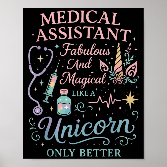 Certified Medical Istant Unicorn Cma Medical Istan Poster (Vorne)