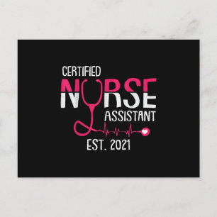 Certified Nurse Assistant 2021 CNA Nursing Aid Ankündigungspostkarte