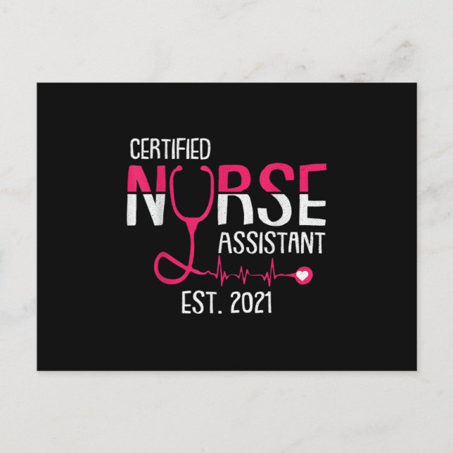 Certified Nurse Assistant 2021 CNA Nursing Aid Ankündigungspostkarte (Vorderseite)