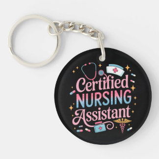 Certified Nursing Assistant Double Sided Keychain Schlüsselanhänger