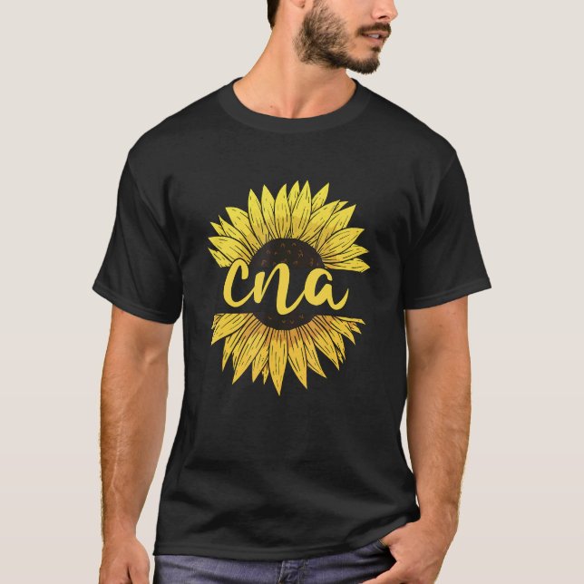 Certified Nursing Assistant Sunflower CNA Nurse T-Shirt (Vorderseite)