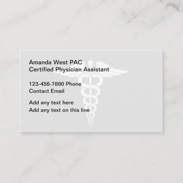Certified Physicians Assistant Business Cards Visitenkarte (Vorderseite)