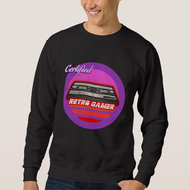 Certified Retro Gamer 1970 1980 1990 Video Game Co Sweatshirt (Vorderseite)