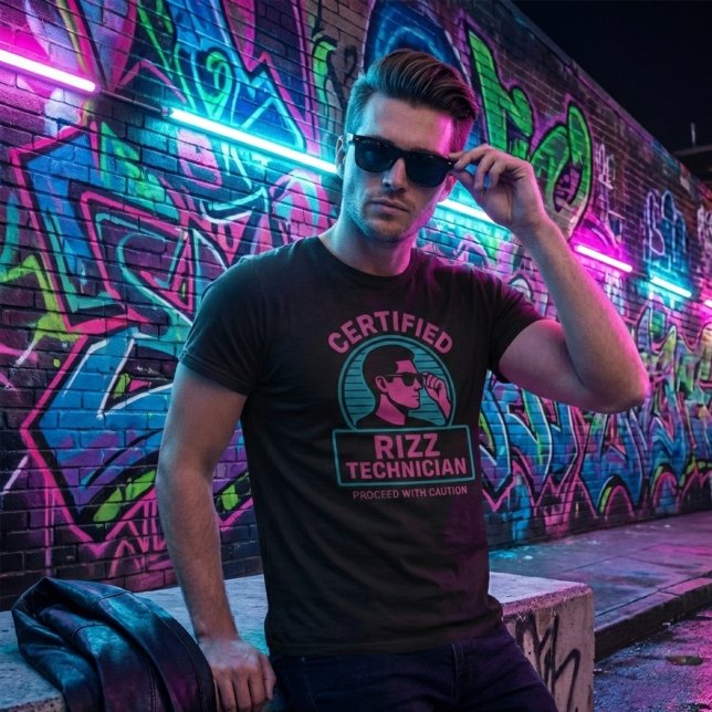 Certified Rizz Technician - Funny Rizz Meme T-Shirt (Von Creator hochgeladen)