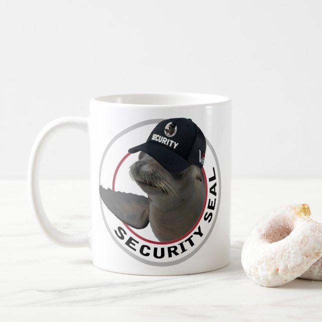 Certified Security Seal | Deadpan Seal Kaffeetasse (Mit Donut)