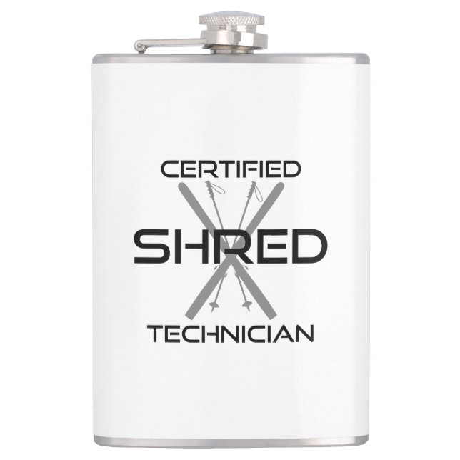Certified Shred Technician Skiing Flachmann (Vorderseite)
