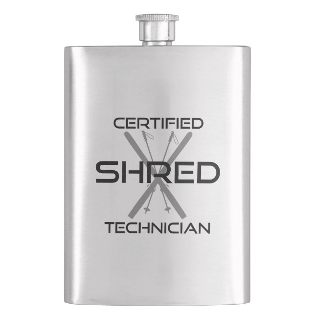 Certified Shred Technician Skiing Flachmann (Vorderseite)