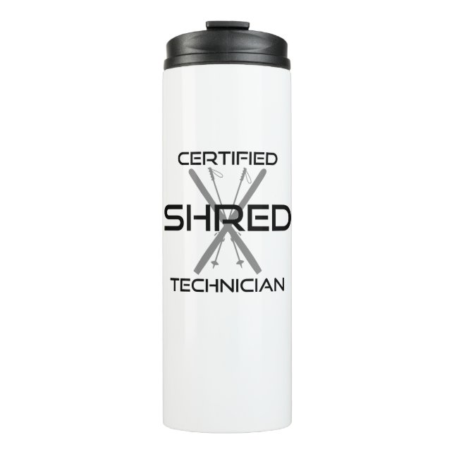 Certified Shred Technician Skiing Thermosbecher (Vorderseite)
