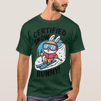 Certified Snow Bunny Funny Skiing Bunny Pun Oversi T-Shirt