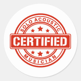 Certified Solo Acoustic Musician Emblem Aufkleber