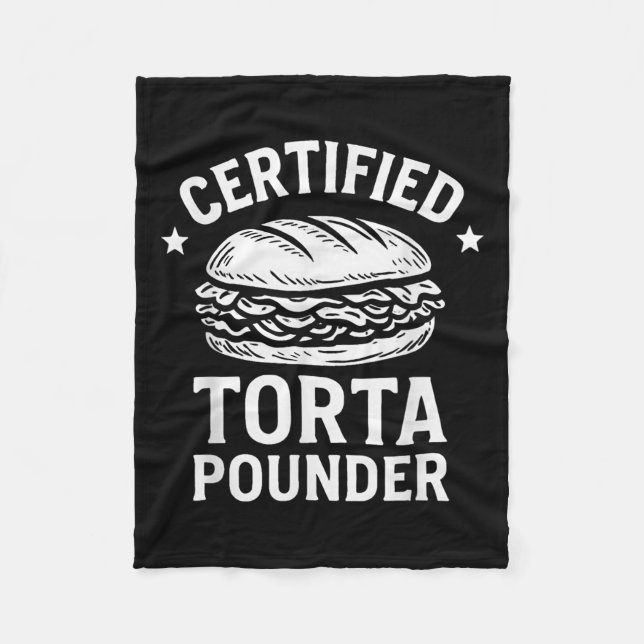 Certified Torta Pounder Funny Torta Meme Sandwich Fleecedecke (Vorderseite)