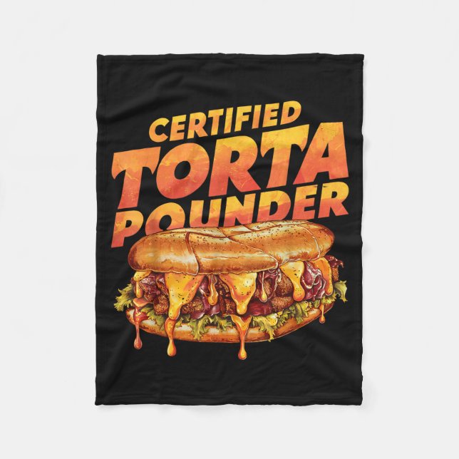 Certified Torta Under Funny Mexican Food Lover  Fleecedecke (Vorderseite)
