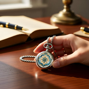 Cerulean Bloom Tapestry Halskette Uhr