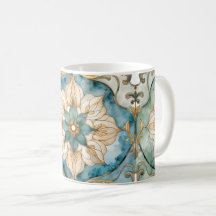 Cerulean Bloom Tapestry Kaffeetasse