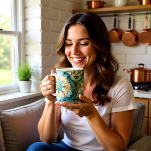 Cerulean Bloom Tapestry Specialty 20oz Kaffeetasse Jumbo-Tasse