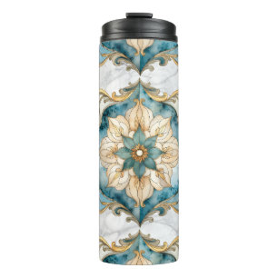 Cerulean Bloom Tapestry Thermal Tumbler Thermosbecher