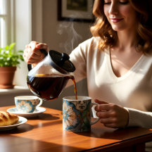 Cerulean-Blooming-Teppich-Kaffeetasse