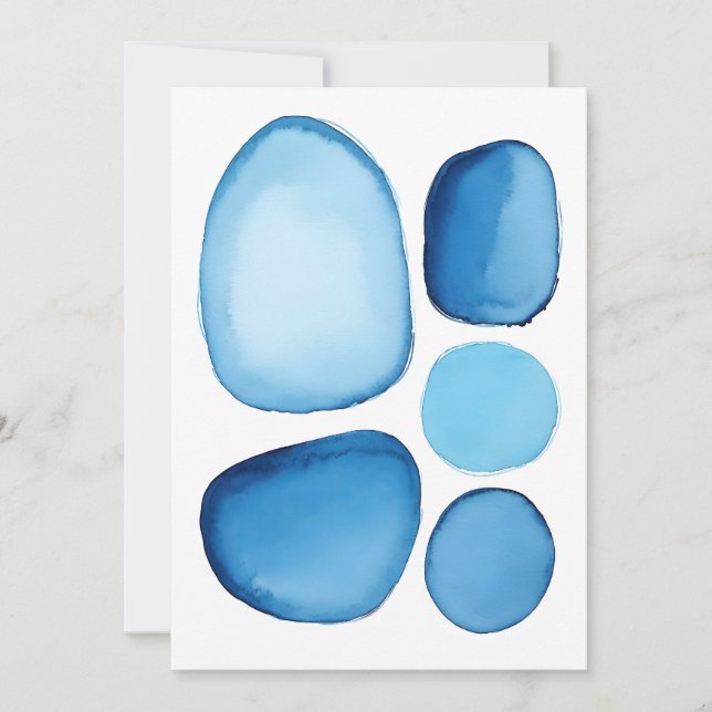 Cerulean Blue Essence Abstrakt Einladung (Vorderseite)