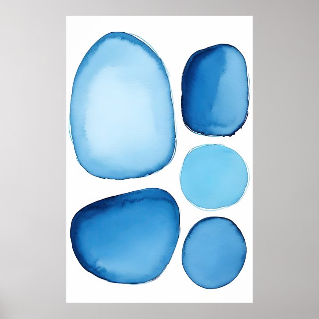Cerulean Blue Essence Abstrakt Poster (Vorne)