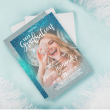 Cerulean Blue Triple Glitzer Foto Abschluss