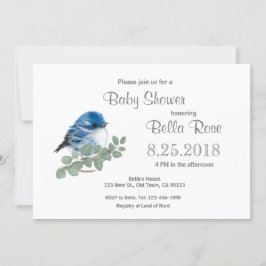 Cerulean Blue Warbler Bird Baby Duschkarten Einladung