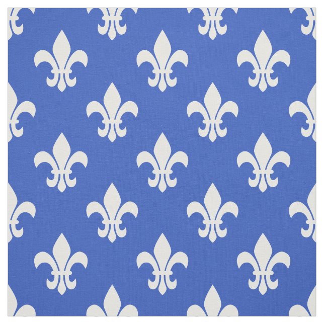 Cerulean Blue, White Lilie Muster Stoff (Muster)