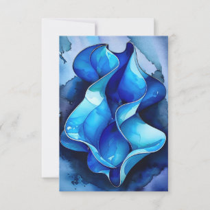 Cerulean Flow Abstrakt Dankeskarte