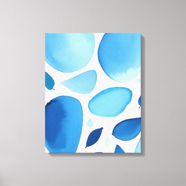 Cerulean Geometric Dream Abstrakt Leinwanddruck (Vorderseite)