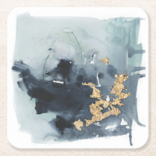 Cerulean & Gold Rechteckiger Pappuntersetzer