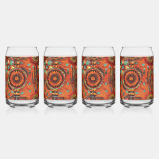 Cerulean "Intricate Echoes" 16oz Can Glass Set Dosenglas