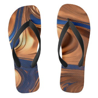 "Cerulean Opulence: Luxuriöser Fusion von Dunkelbl Flip Flops