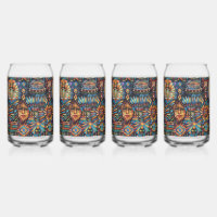 Cerulean "Pre-Columbian Tapestry" 16oz Glass Tumbl