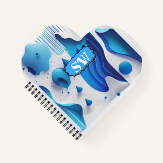 Cerulean Pulse Heart-Bound Personalized Journal Notizbuch