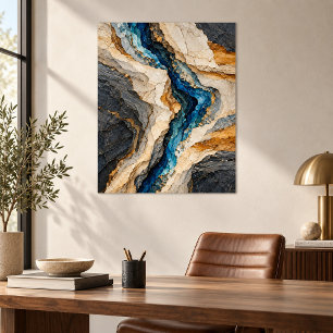Cerulean-Verwerfungs-Kunstprint Poster