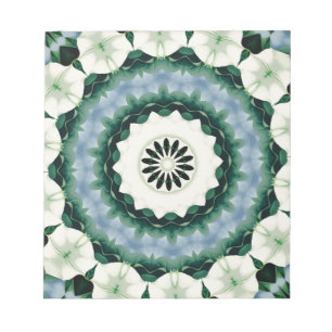 Ceruleanblaues und Sacramento-Grünes Mandala Notizblock