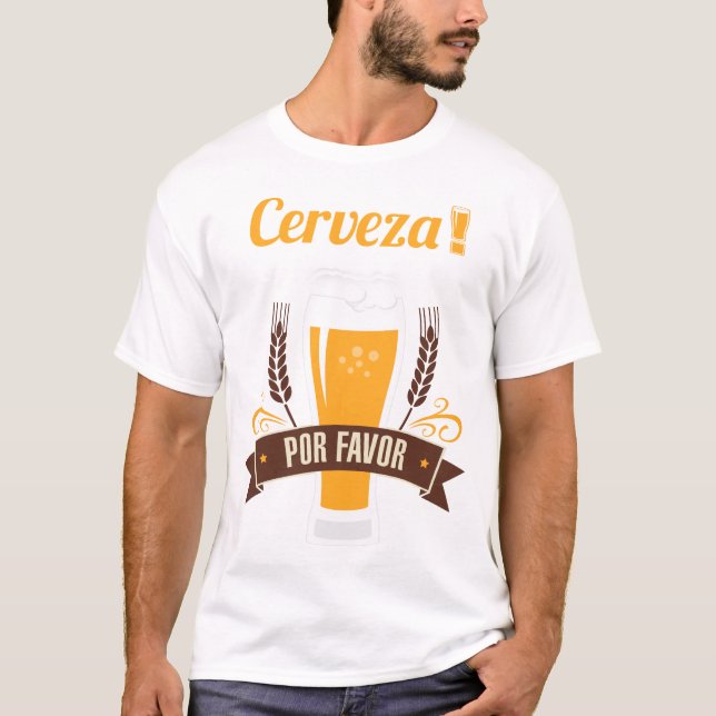 Cerveza Por Bevorzugungs-Bier-lustiger trinkender T-Shirt (Vorderseite)