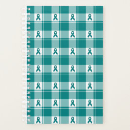 Cervical Cancer Awareness Plaid Planner, Teal Planer