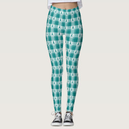 Cervical Cancer Awareness Plaid Teal Ribbon Leggings