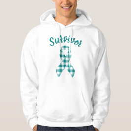 Cervical Cancer Awareness Plaid Teal Survivor Hoodie