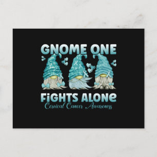 Cervical Cancer Teal Ribbon Gnome Postkarte