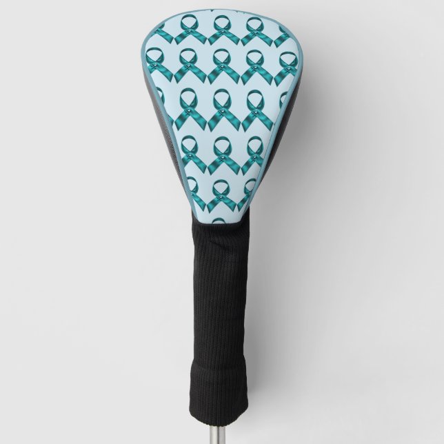 Cervical cancer teal ribbon golf club ovarian  headcover (Vorderseite)