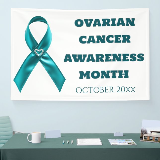 Cervical cancer teal ribbon ovarian awareness banner (Messe)