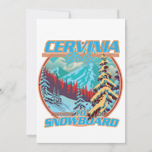 Cervinia Italien Snowboarding-Logo Einladung