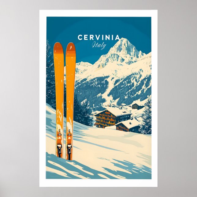 Cervinia Ski-Wandkunst-Druck 1 Poster (Vorne)