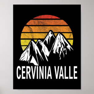 Cervinia Valle D'Aosta Italien Ski Resort Snowboar Poster