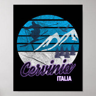 Cervinia Valle D'aosta Italien Skigebiet Snowboard Poster