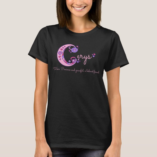 Cerys girls C-Name bedeutet monogramm-Shirt T-Shirt (Vorderseite)