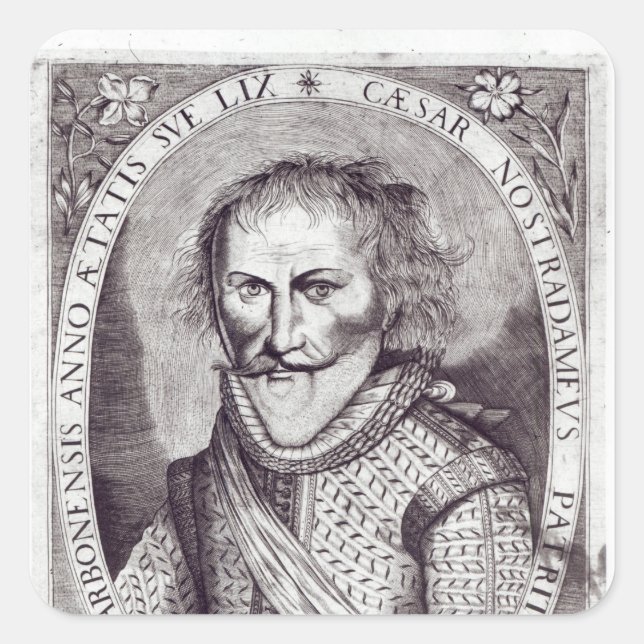 Cesar Nostradamus Quadratischer Aufkleber (Vorderseite)
